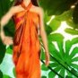 ORANGE SARONG PAREO X-LARGE COVER UP SCARF SWIM 44x67
