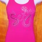 WOMENS BASIC TANK TOP U BACK  STRETCH ATHLETIC WORK OUT YOGA EMBELLISHED- ALL 7