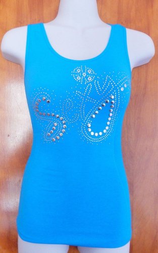 BASIC TANK TOP U BACK  STRETCH ATHLETIC WORK OUT YOGA EMBELLISHED- ALL 4