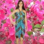 TURQUOISE SARONG PAREO X-LARGE COVER UP SCARF SWIM 44x67