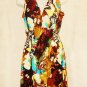WOMEN SUMMER TROPICAL SUNDRESS BROWN/YELLOW SIZE L