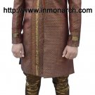 Classic Copper Brocade Indo Western Sherwani 38R Ready to Ship Men's Wear IN427