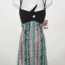 NEW "SIZE M PINK TEAL BLACK TRIBAL SOFT SUMMER HALTER DESIGNER WOMAN SUN DRESS