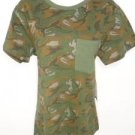 NEW SIZE L ARMY GREEN FATIGUE MILITARY CAMO CAMOUFLAGE POCKET WOMANS SHIRT