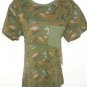 NEW SIZE L ARMY GREEN FATIGUE MILITARY CAMO CAMOUFLAGE POCKET WOMANS SHIRT