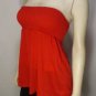 2PC SET LOT NEW SIZE S  1 BLACK & 1 RED SMOCK SCRUNCH BUST TUBE TOP WOMEN SHIRT