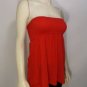 R009 NEW SZ M RED SMOCK SCRUNCH TUBE TOP HALTER SUMMER FASHION WOMEN SHIRT