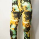 LEG9 NEW SZ 2X TEAL BLACK END OF TIMES GALAXY OUTER SPACE CAPRI LEGGINGS TIGHTS