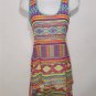 4N43 NEW SIZE M RAINBOW TRIBAL RUE 21 LONG HIGH LOW CHIFFON TUNIC WOMEN SHIRT