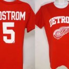 NEW SIZE L NHL NICK LIDSTROM #5 DETROIT RED WINGS RED FITTED WOMEN SHIRT