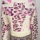 DK83 NEW SIZE M SEXY PINK CREME CROSS CHEETAH CROPPED RUE 21 WOMAN SHIRT