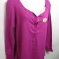 EEM8 NEW SIZE 3XL PINK HENLEY BUTTON CHEST STRETCH LONG SLEE VE SOFT WOMAN SHIRT