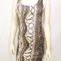 NEW SZ M BROWN TAN BLACK SEXY FAUX SNAKE SKIN COCKTAIL FORM FITTING WOMEN DRESS
