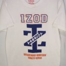 LG93 NEW SZ 14-16 IZOD WHITE ORANGE BIG LOGO CENTER SOFT BOYS CASUAL T SHIRT