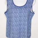 CC74 NEW SIZE 2XL BLUE WHITE POLKA DOT TRENDY FLORAL SOFT CASUAL WOMANS HSIRT