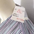 G993 NEW "SIZE L" PURPLE GREEN TRENDY BUTTON DOWN STRIPED CAREER WOMENS SHIRT