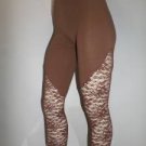 HFI3 NEW SZ S HOT HALF LEG LACE FISNET BROWN DESIGNER SEXY TIGHTS LEGGINGS WOMAN