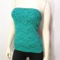 NEW SIZE M TEAL BLUE LEOPARD TUBE HALTER TOP FASHION SOFT ANIMAL WOMEN SHIRT