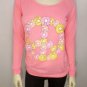 Q778 NEW SIZE S PINK PEACE & LOVE THIN BURNOUT HIPPIE FLOWER WOMENS SHIRT