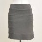 NEW SZ (4) WOMEN NEW YORK & COMPANY DARK GRAY SOFT DESIGNER CLASSY MINI SKIRT