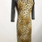 LA21 NEW SIZE M FABULOUS  CHEETAH ANIMAL CLASSY FITTED FISHNET WOMAN DRESS