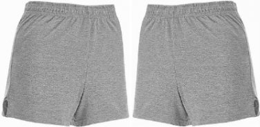 NEW L 2 PAIR LOT GRAY ATHLETIC GYM FITNESS JOGGING CHEER DANCE JR WOMAN SHORTS