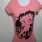 KG84 NEW "SIZE S" PINK BLACK BETTY BOOP CLASSIC SEXY POSE WOMAN SHIRT