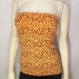 NEW SIZE L NEON ORANGE LEOPARD TUBE HALTER TOP FASHION SOFT ANIMAL WOMEN SHIRT