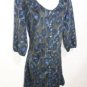 EXP4 NEW SZ S LOVLEY DESIGNER BLUE CHEETAH BUTTON DOWN SOFT WOMANS DRESS
