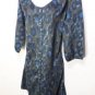 EXP4 NEW SZ S LOVLEY DESIGNER BLUE CHEETAH BUTTON DOWN SOFT WOMANS DRESS