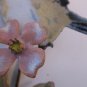 Bovano Enameled Copper Art Chickadee Looking Left on Flower Wall Art Mint