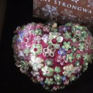 Jay Strongwater / Swarovski Blossom Heart Glass Ornament