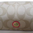 Coach Peyton Signature Business Card Case F68657 Lt Khaki / Pomegranate F68657
