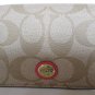 Coach Peyton Signature Business Card Case F68657 Lt Khaki / Pomegranate F68657