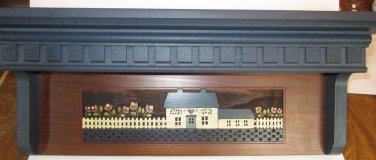 Decorative Wall Shelf Laser Engraved Art Country Chic Woodcut White Picket Fence