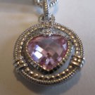 Judith Ripka Pink Crystal Sterling Silver Heart Bracelet