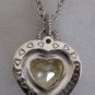 Judith Ripka Canary Crystal White Sapphire .925 SS Drop Heart Berge Necklace