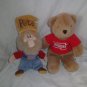 Golden Nuggets 'Pete' beanie soft toy &Walkers Crisps beanie soft toy teddy bear