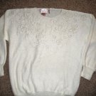 Jaclyn Smith Women’s Sweater - White w/ pearl embroidery