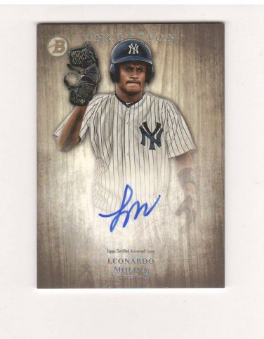 2014 Bowman Inception Leonardo Molina Autograph Rc #PA-LM New York Yankees