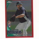 2010 Topps Chrome Red Refractor Kanekoa Texeira Rc #d 12/25 Seattle Mariners