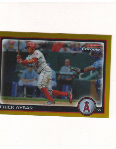 2010 Bowman Chrome Gold Refeactor Erick Aybar #d 47/50 Los Angeles Angels