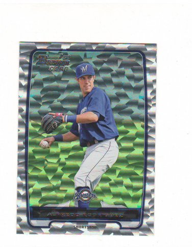 2012 Bowman Draft Prospect Silver Ice Alfredo Rodriguez #BDPP122 Milwaukee Brewers