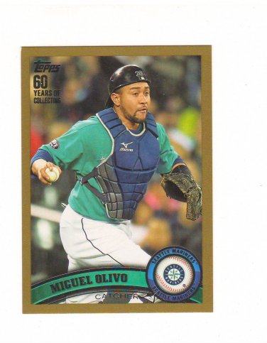 2011 Topps Update Gold Parallel Miguel Olivo #d 1871/2011 Seattle Mariners