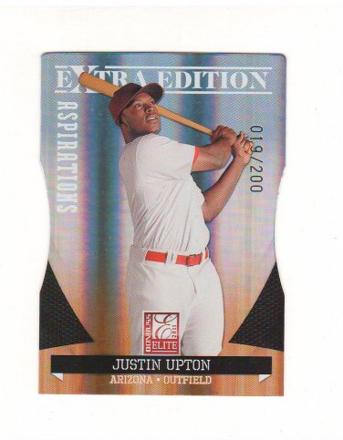 2011 Donruss Elite Extra Edition Aspirations Die Cut Justin Upton #d 019/200 Arizona Diamondbacks