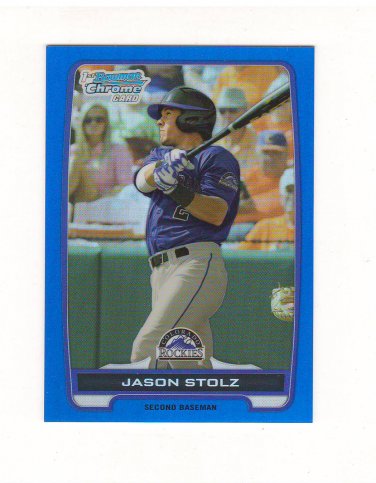 2012 Bowman Chrome Draft Prospect Blue Refractor Jason Stolz #d 024/250 Colorado Rockies