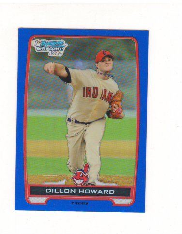 2012 Bowman Chrome Prospect Blue Refractor Dillon Howard #d 158/250 Cleveland Indians