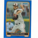 2012 Bowman Chrome Draft Prospect Blue Refractor Matthew Price #d 250/250 Baltimore Orioles