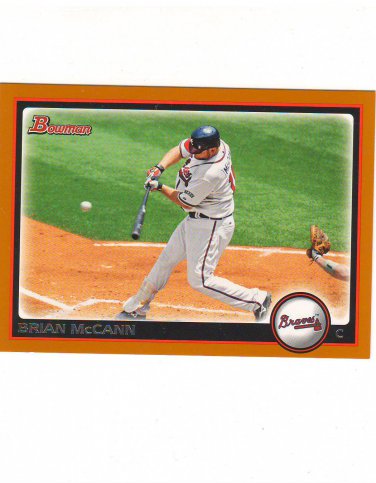 2010 Bowman Orange Parallel Brian McCann #d 198/250 Atlanta Braves