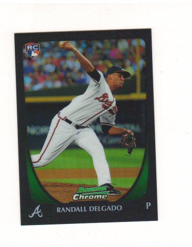 2011 Bowman Chrome Refractor Randall Delgado Rc #186 Atlanta Braves